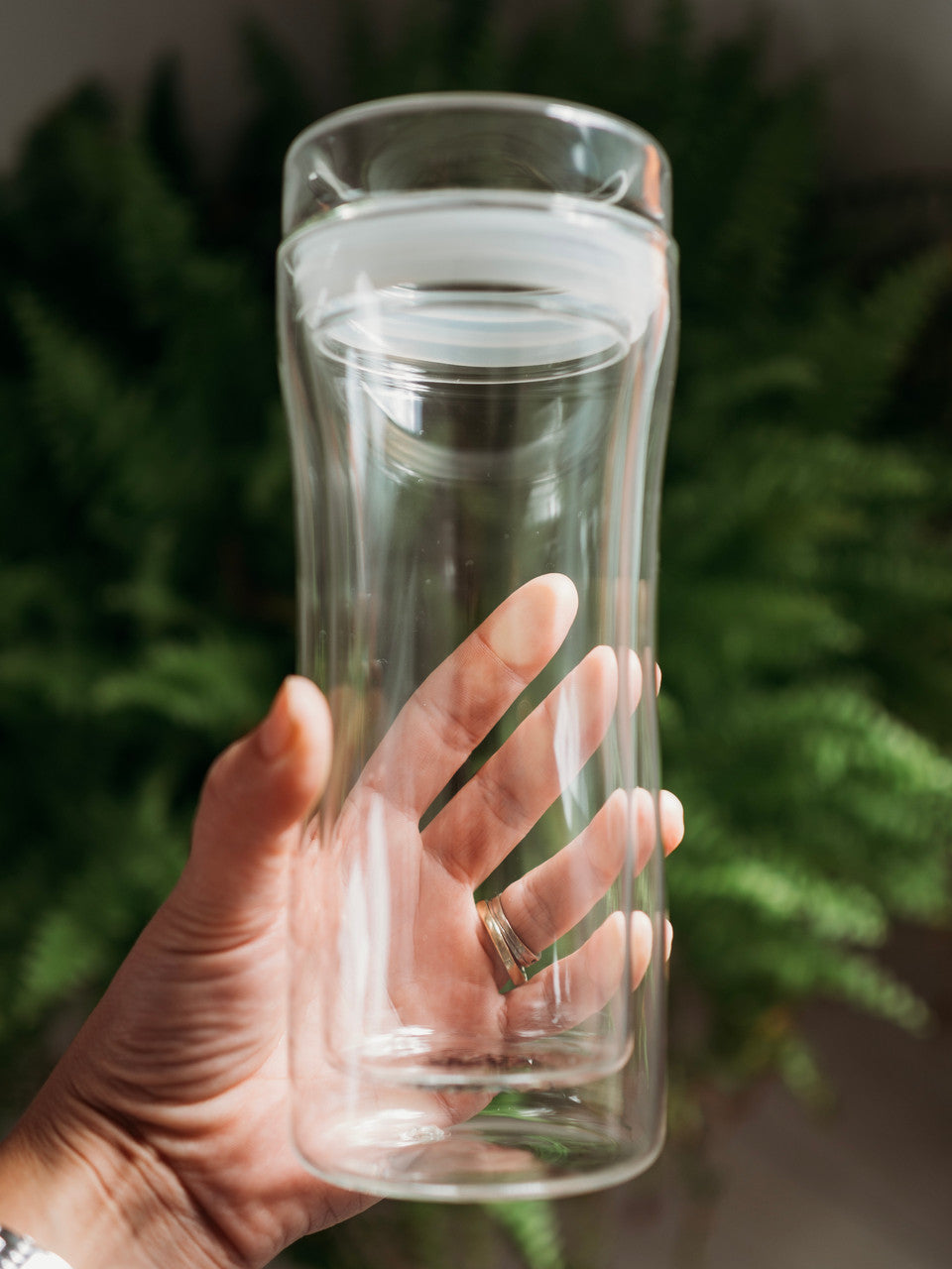 Tasse de voyage réutilisable en verre à double paroi - 400 ml / 13,5 oz