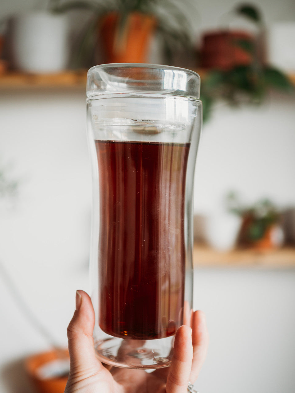 Double Wall Reusable Glass Travel Mug - 400 ml / 13.5 oz
