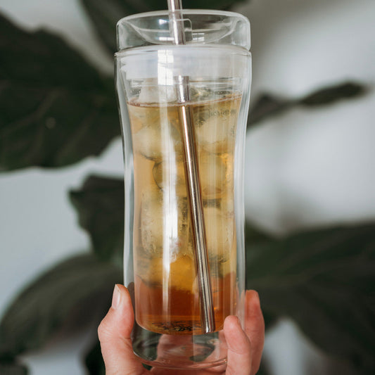 Double Wall Reusable Glass Travel Mug - 400 ml / 13.5 oz