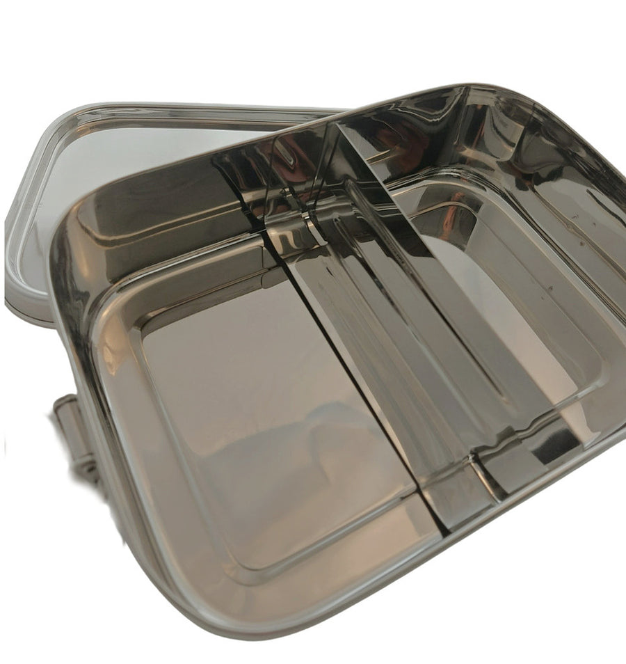 Stainless Steel Rectangular Food Storage Container with Removable Divider